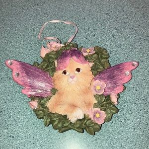 Porcelain Cat Angel Ornament